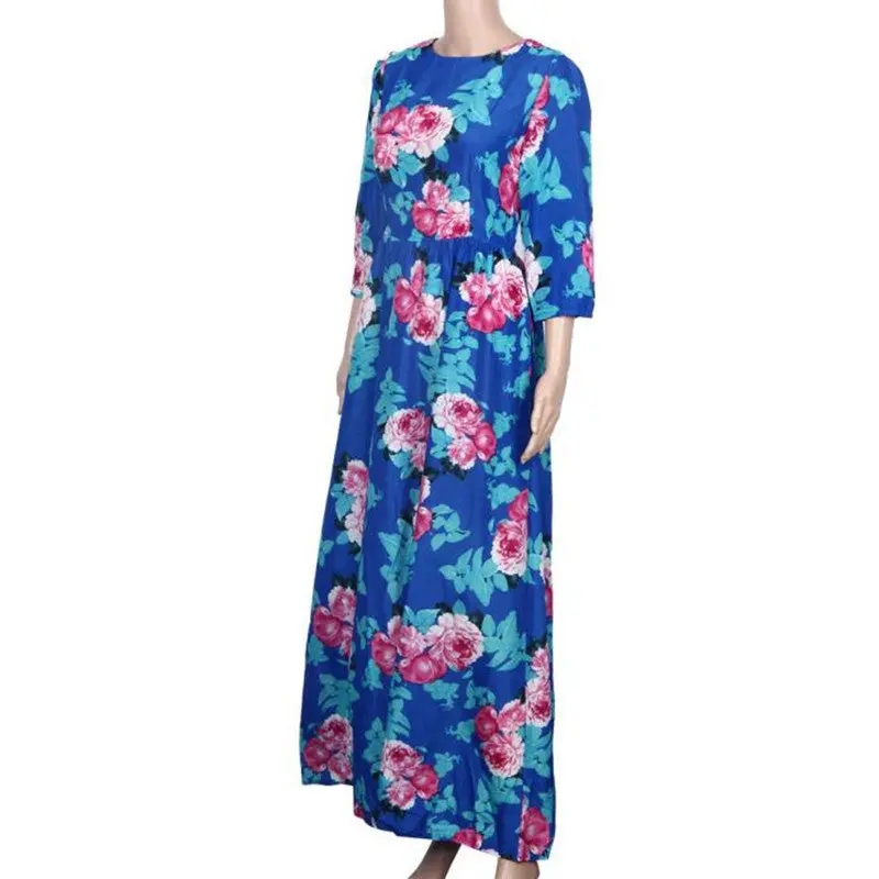 Vestidos Women Dress Print Long Maxi Dresses Beach Dress Floral Bohemian Dress 4
