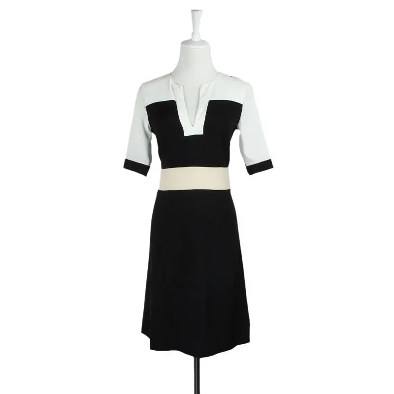 Vestidos Women Elegant Slim Party Dress Clothes Robe Black And White Dress 3