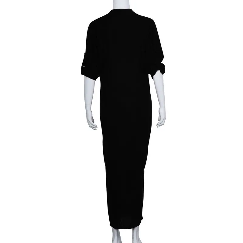 Vestidos Women Sexy Casual Dress Deep V Neck Split Solid Long Maxi Dress Plus Size Xsxxl 8