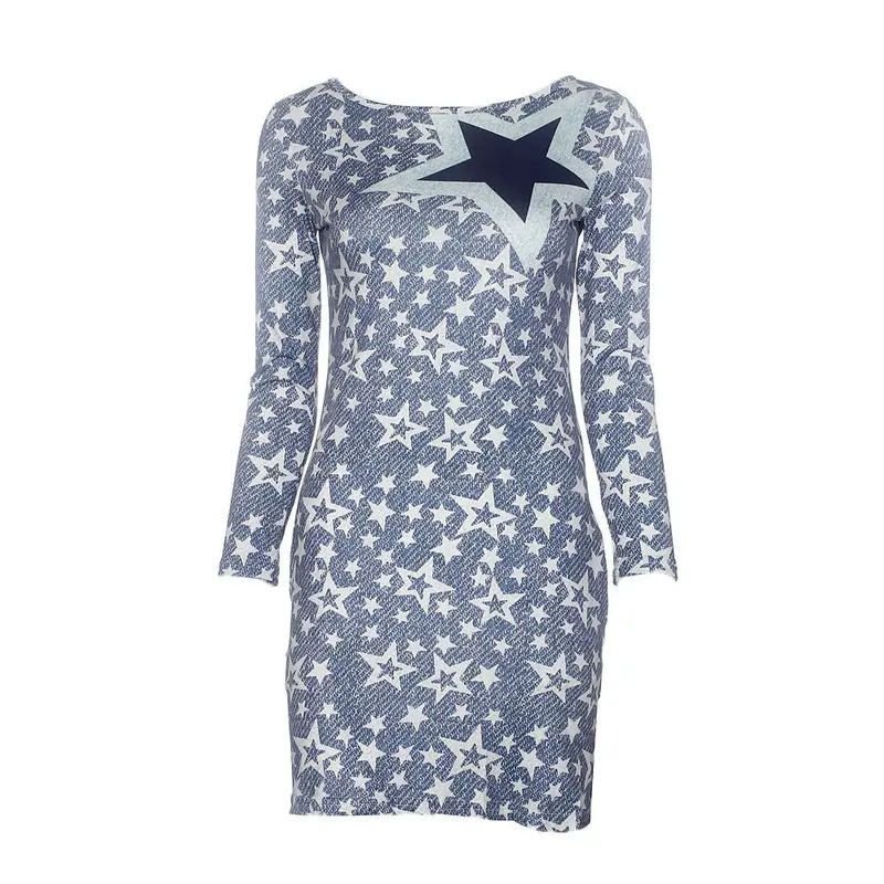 Vestidos Women's Dresses Casual Three Quarter Star Pattern Front Pocket Dress Big Sizes Plus Size Robe Ropa Mujer 4