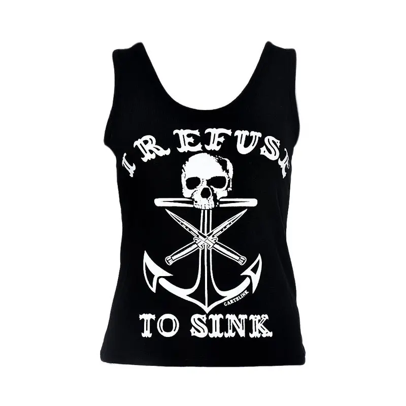 Vetement Women Boat Anchor Skull Printing Vest Modern Sleeveless Blouse Tank Tops Shirt Dames Bloezen 1
