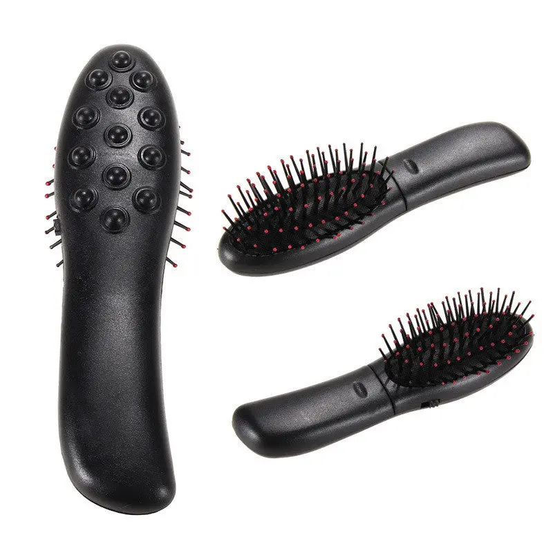 Vibrating Hair Brush Comb Massager Massage Black 1