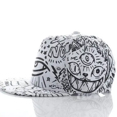 Vintage Baseball Caps Flat Bill Hat Hippie Eye Hiphop Adjustable Cap Hip Hop Hats Chapeu Men Women Gorras 2