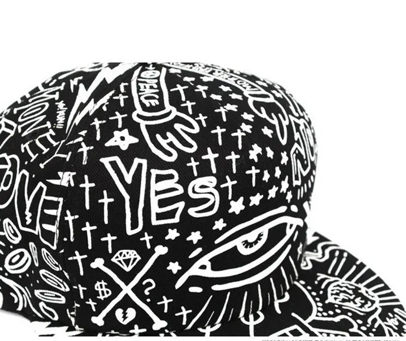 Vintage Baseball Flat Bill Hat Hippie Eye Hiphop Adjustable Cap Gorras Blank Bboy Hats 2