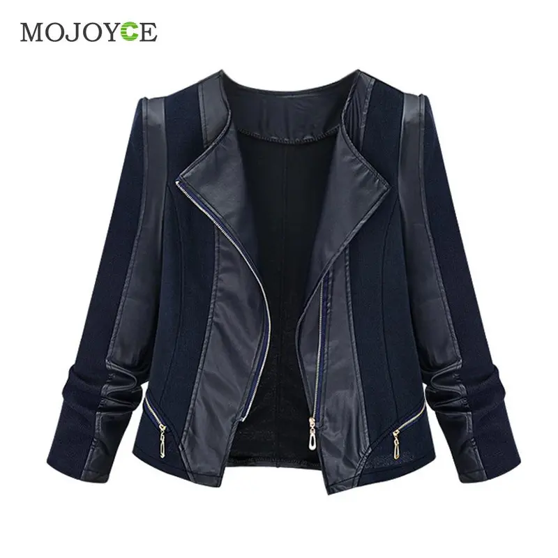 Vintage Black Faux Leather Jacket Women Slim Biker Pu Soft Leather Jacket Women Zipper Coat Biker Jacket Chaquetas Mujer 1