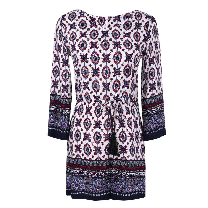 Vintage Bohemian Jumpsuit Floral Print Shift Bodysuit Boho Rompers Womens Jumpsuit Bodysuit Women Combinaison Femme Playsuit 2