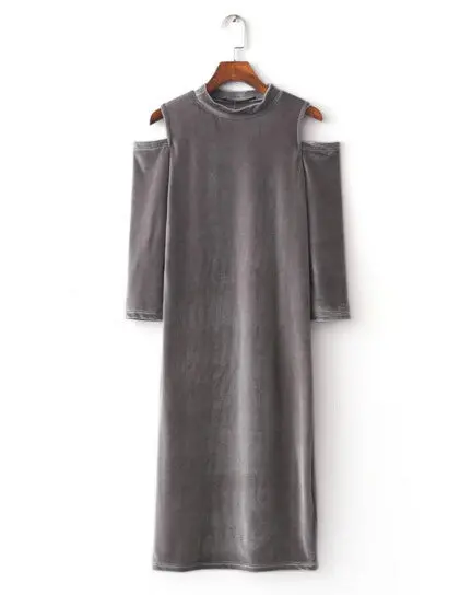 Vintage Burgundy Turtleneck Off The Shoulder Velvet Dress Women Vestido Robe Elbise Zomer Jurken Dresses 1