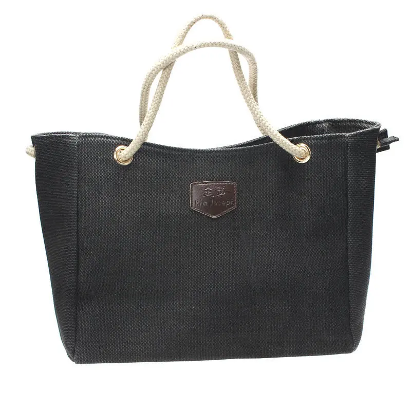 Vintage Canvas Solid Personality Contracted Bag Single Or Double Zipper Shoulder Bag 1