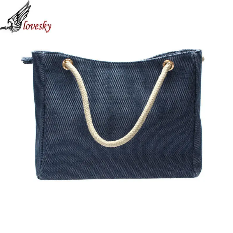 Vintage Canvas Solid Personality Contracted Bag Single Or Double Zipper Shoulder Bag 2