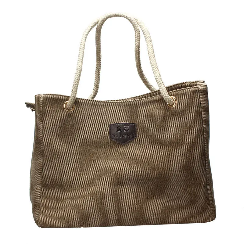 Vintage Canvas Solid Personality Contracted Bag Single Or Double Zipper Shoulder Bag 3
