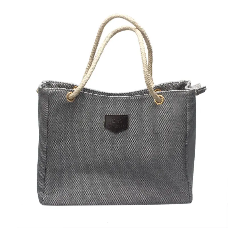 Vintage Canvas Solid Personality Contracted Bag Single Or Double Zipper Shoulder Bag 4