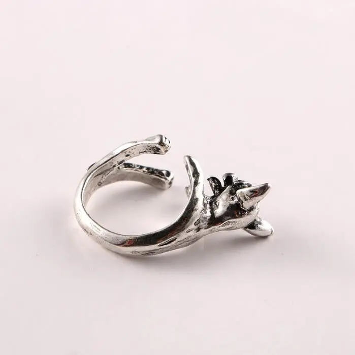Vintage Chihuahua Dog Ring Cute Animal Anel Retro Alloy Bulldog Adjustable Ings Anillos Mujer 'S Bijoux Dwjz343 2