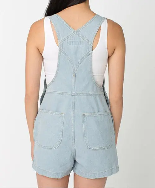 Vintage Classical Washed High Waist Denim Short Rompers Jumpsuit Overalls Girl's Playsuits Jeans Short Rompers 5