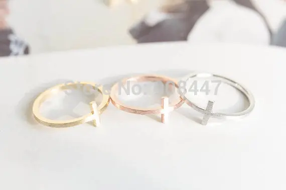 Vintage Cool Punk Simple Cross Ring Religious Simple Jewelry 2