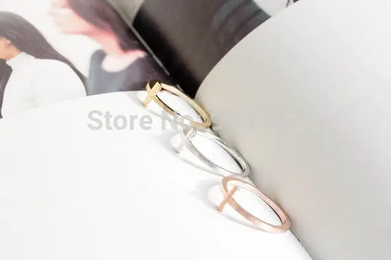 Vintage Cool Punk Simple Cross Ring Religious Simple Jewelry 3