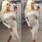 Vintage Dresses Women Long Sleeve Off Shoulder Dress Party Stretch Bodycon Maxi Sexy Dress Plus Size Feida 1
