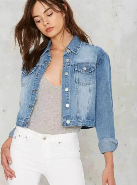 Vintage Embroidery Rose Flower Embroidery Denim Jacket Women Single Buttons Bomber Jacket Coat Femme Jean Outerwear 3