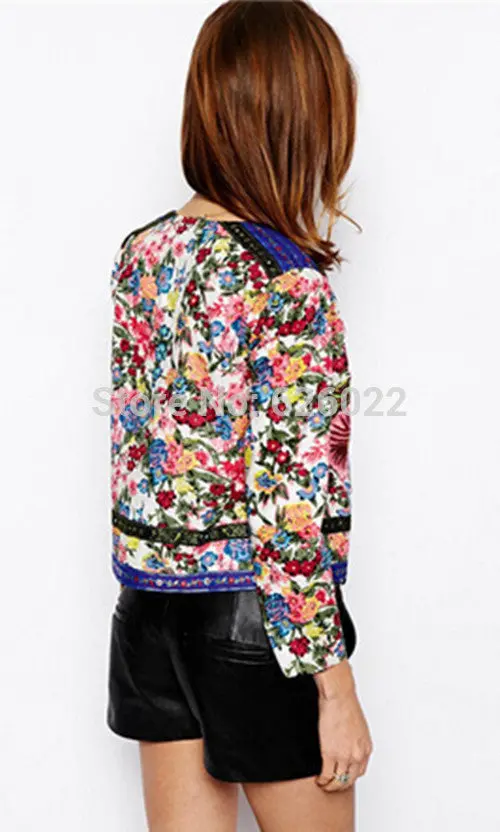 Vintage Ethnic O Neck Embroidery Contrast Floral Print Paisley Jacket Women's Long Sleeve Cardigan Coats Suits 4