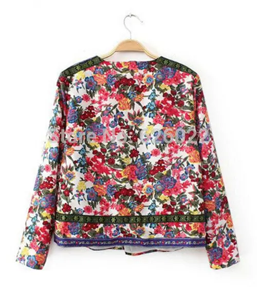 Vintage Ethnic O Neck Embroidery Contrast Floral Print Paisley Jacket Women's Long Sleeve Cardigan Coats Suits 6