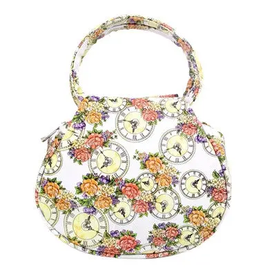 Vintage Flower Clock Women's Leather Bags Shoulder Bag Satchel Handbag Retro Totes Bag Bolsa 2