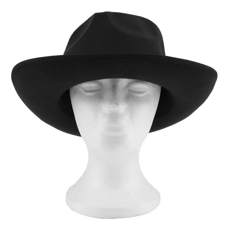 Vintage Hard Felt Hat Wide Brim Fedoras Trilby Wide Brim Panama Hat Gangster Sun Cap 1