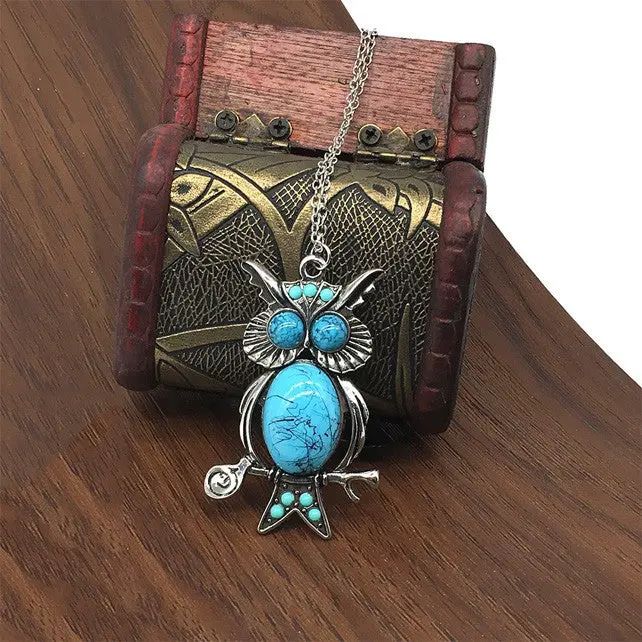 Vintage Jewelry Necklaces & Pendants Owl Pendant Long Necklace Sweater Chain Women's Clothing & Accessories Gift Feida 1