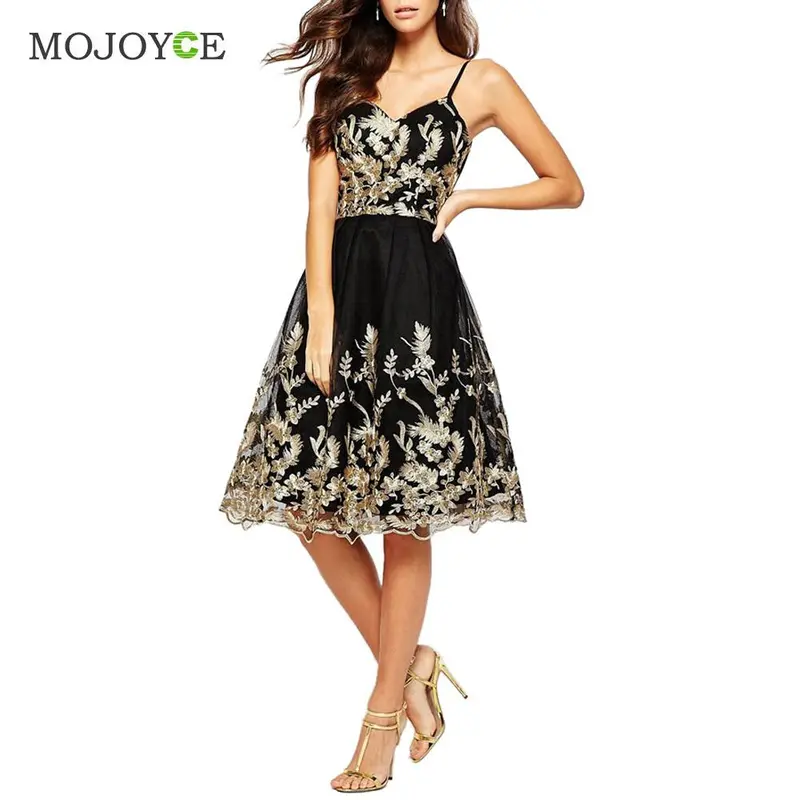 Vintage Lace Lady Women Dress Sleeveless Vestidos Formal Mini Party Dress Black Printing Dress M, L, Xl Vestido De Festa 1