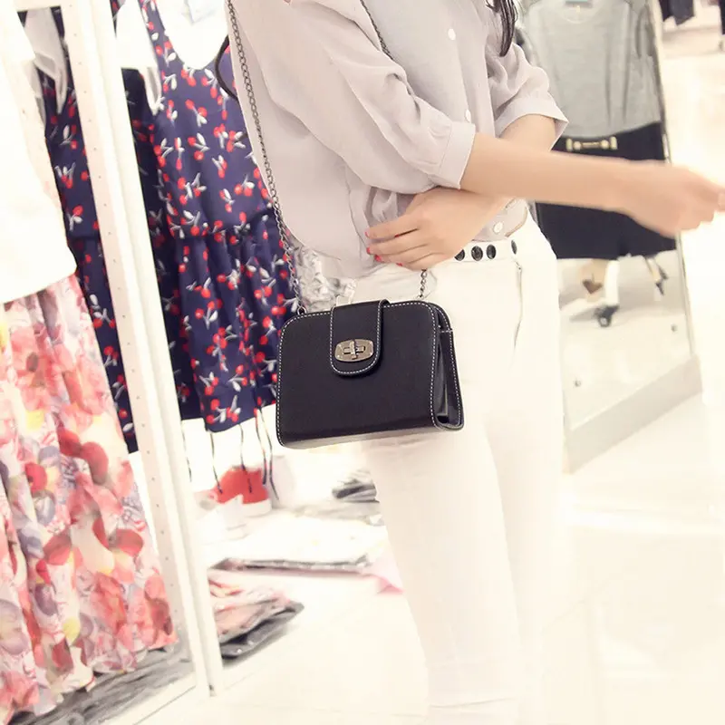Vintage Lock Women Handbags Female Messenger Bags Small Schoolbags For Lady Long Chain Crossbody Shoulder Bags Fashion Bolsa1stl 1