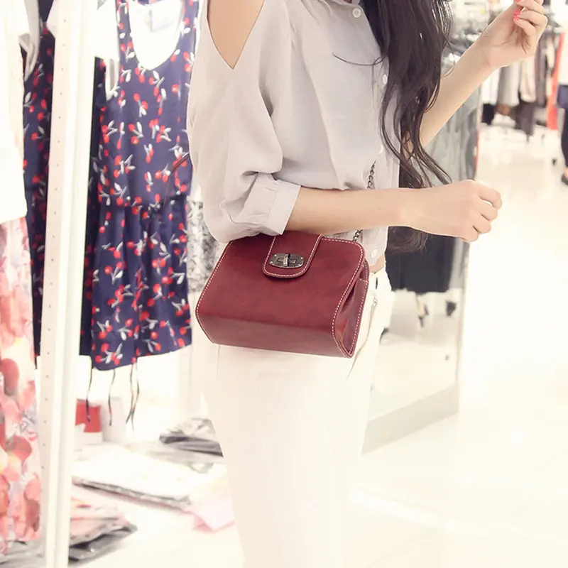 Vintage Lock Women Handbags Female Messenger Bags Small Schoolbags For Lady Long Chain Crossbody Shoulder Bags Fashion Bolsa1stl 2