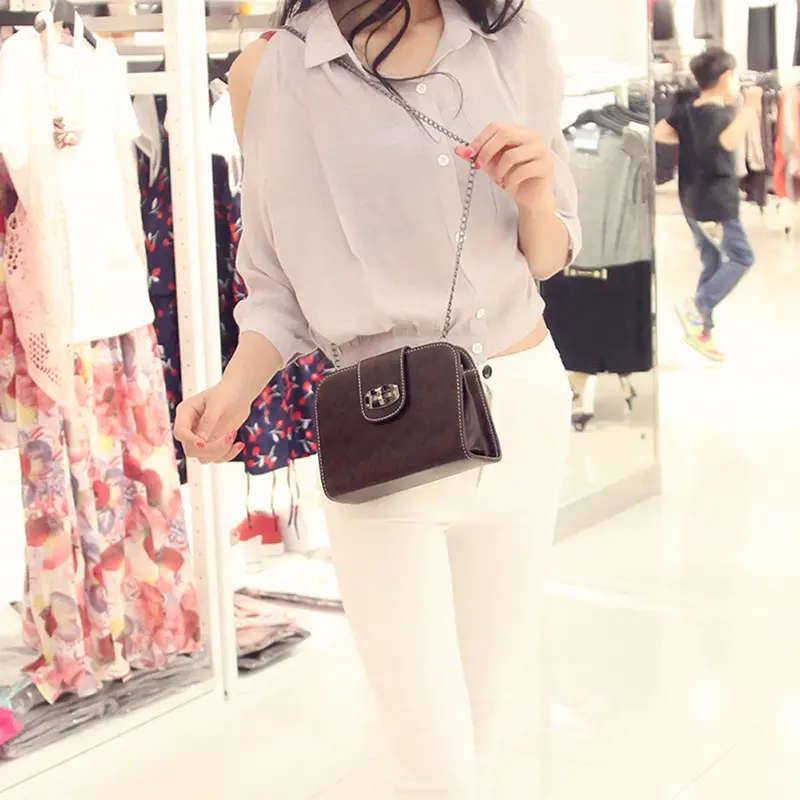 Vintage Lock Women Handbags Female Messenger Bags Small Schoolbags For Lady Long Chain Crossbody Shoulder Bags Fashion Bolsa1stl 5