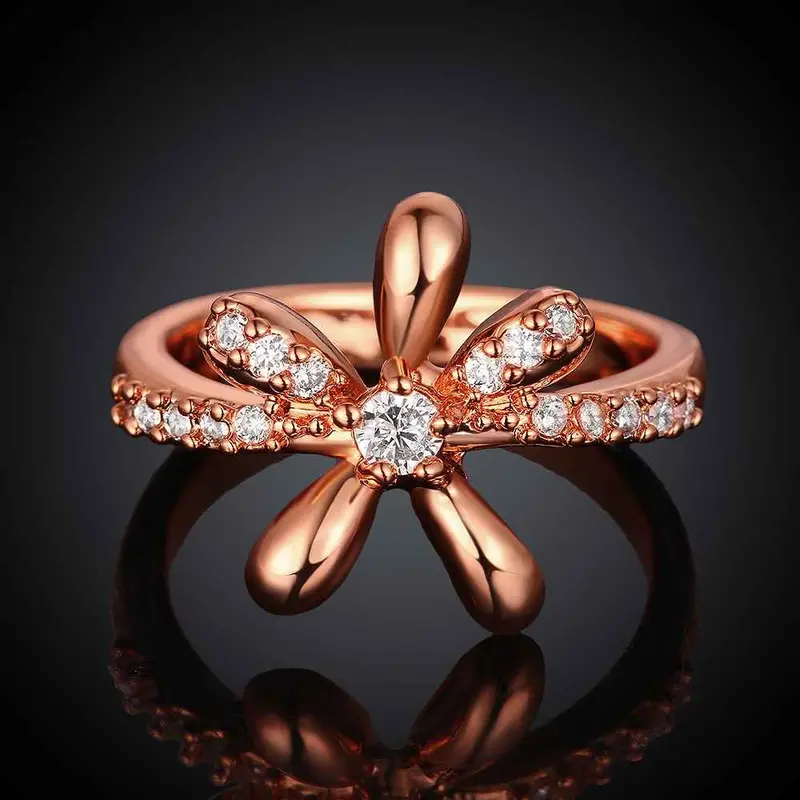 Vintage Love 18K Gold Plating Rings Chrysanthemum Petals Ring Men Jewelry European Style2 1 2