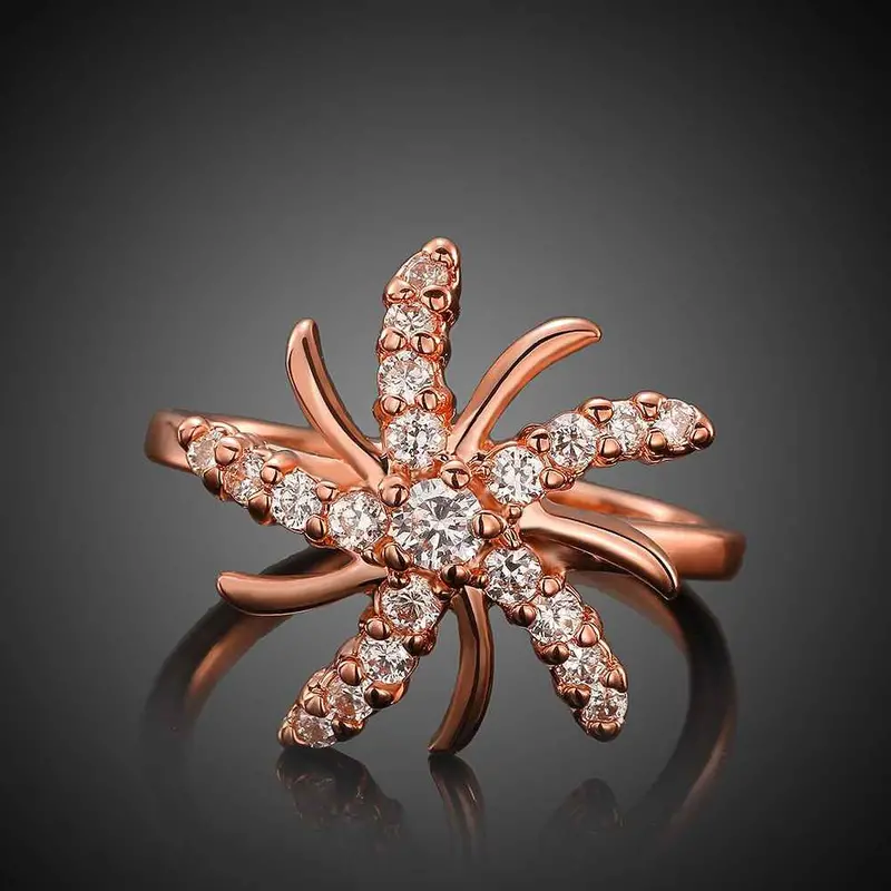 Vintage Love 18K Gold Plating Rings Chrysanthemum Petals Ring Men Jewelry European Style2 1 5