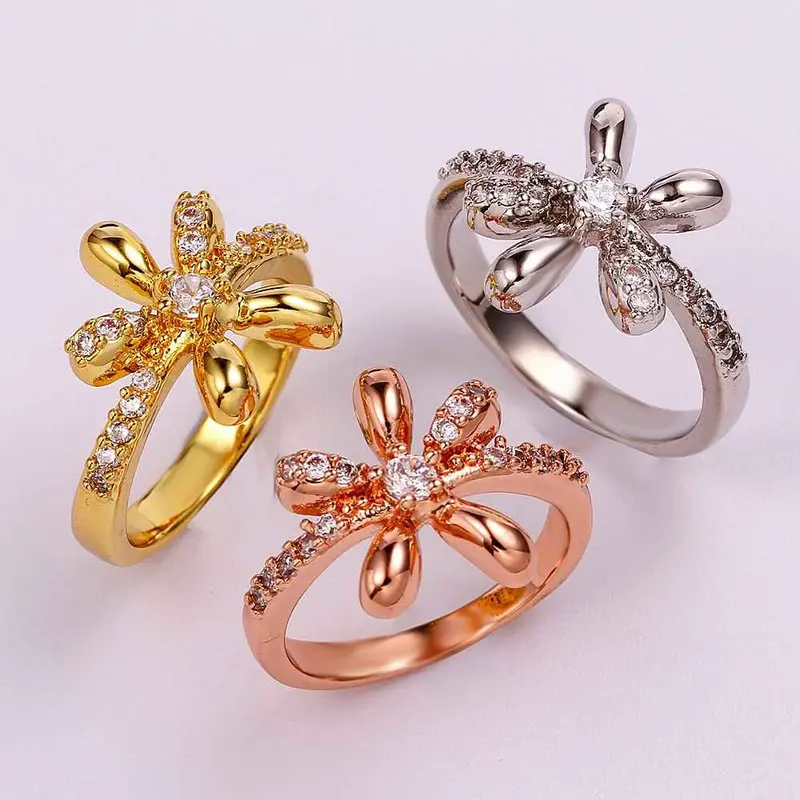 Vintage Love 18K Gold Plating Rings Chrysanthemum Petals Ring Men Jewelry European Style2 1 7