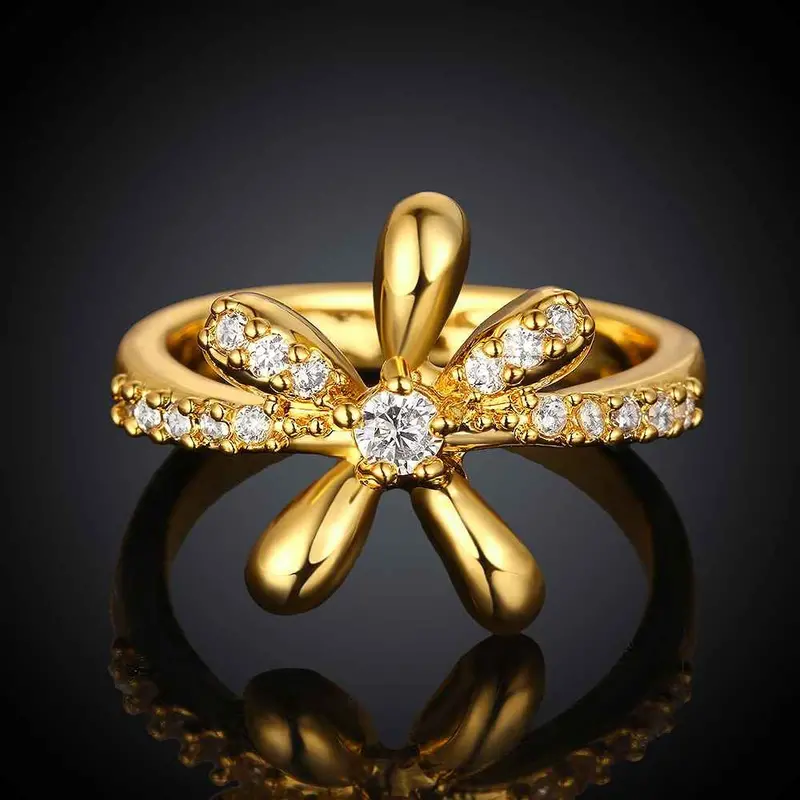 Vintage Love 18K Gold Plating Rings Chrysanthemum Petals Ring Men Jewelry European Style2 1 8