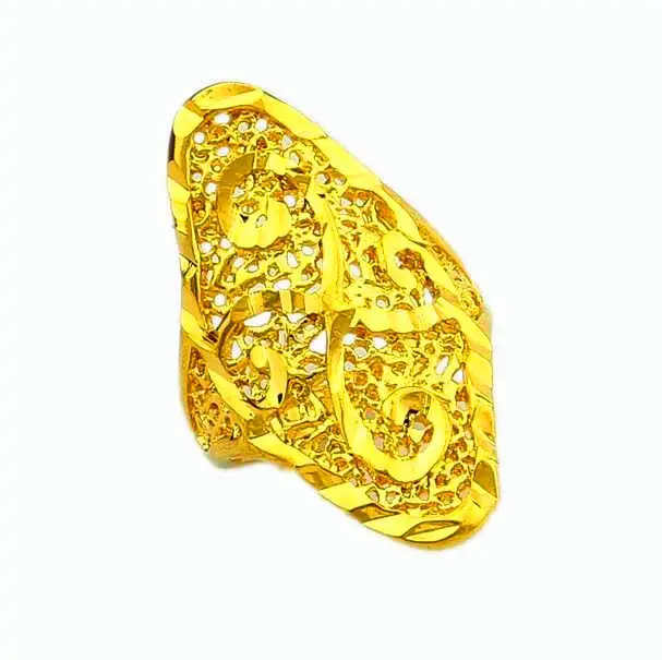 Vintage Love 18K Real Gold Plated Wedding Rings Hollow Pattern Ring Men Margarida Yhdr  6 1