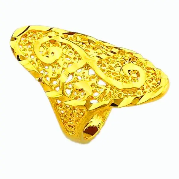 Vintage Love 18K Real Gold Plated Wedding Rings Hollow Pattern Ring Men Margarida Yhdr 6 2
