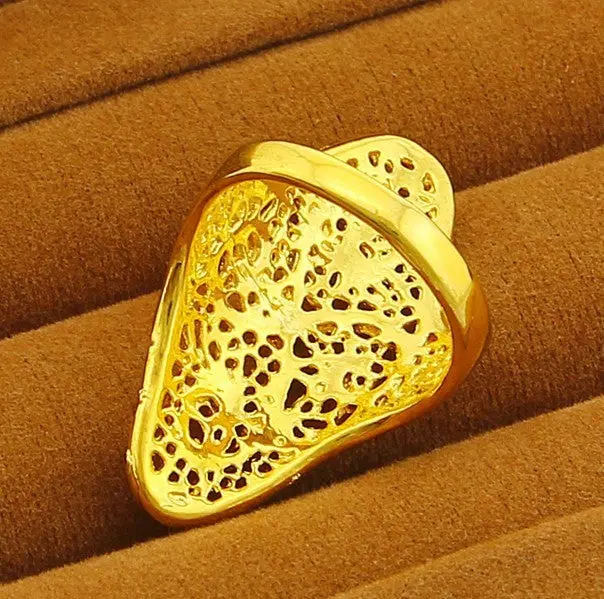 Vintage Love 18K Real Gold Plated Wedding Rings Hollow Pattern Ring Men Margarida Yhdr 6 4