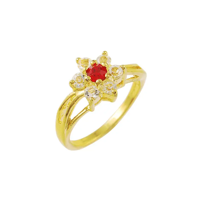 Vintage Love 24K Gold Plated Rings For Men Red Crastal Anillos Bear Bone32 2
