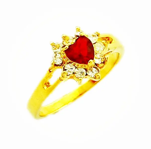 Vintage Love 24K Gold Plated Rings For Men Red Crastal Anillos Bear Bone32 4