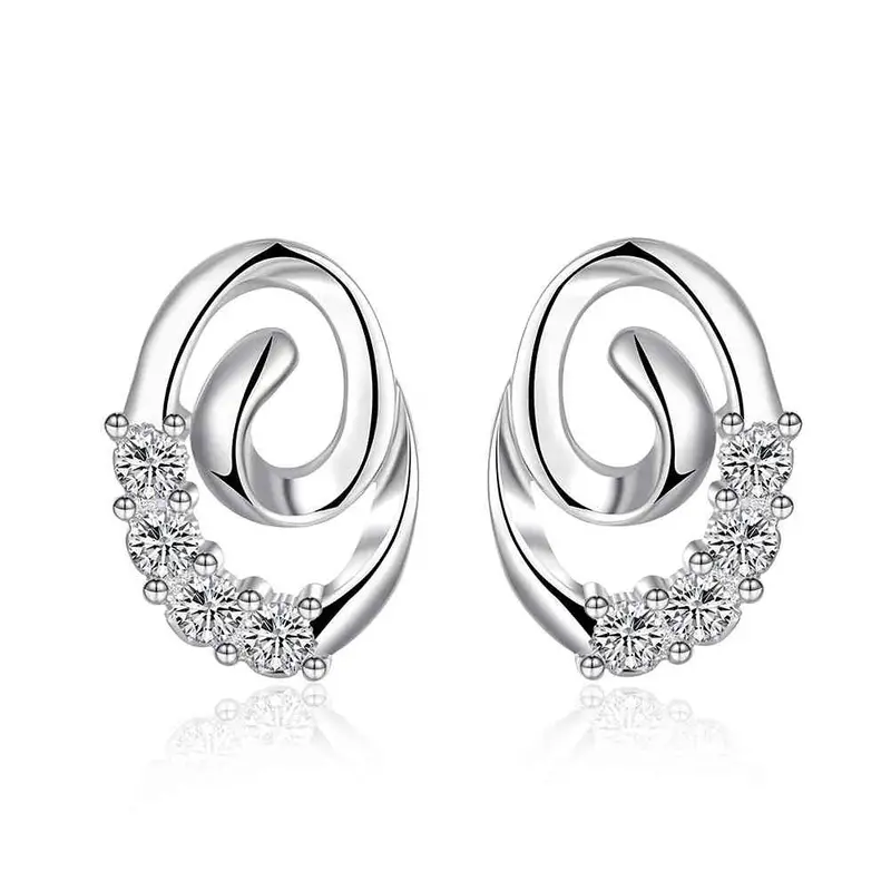 Vintage Love Silver Earing Snow Net Stud Brinco 194 2