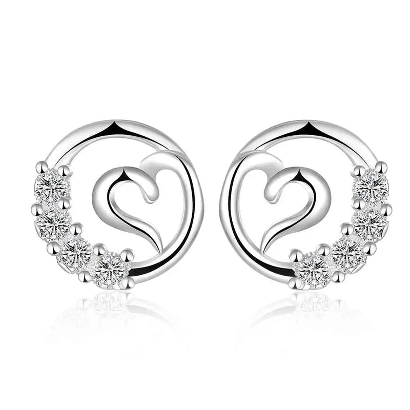 Vintage Love Silver Earing Snow Net Stud Brinco 194 3