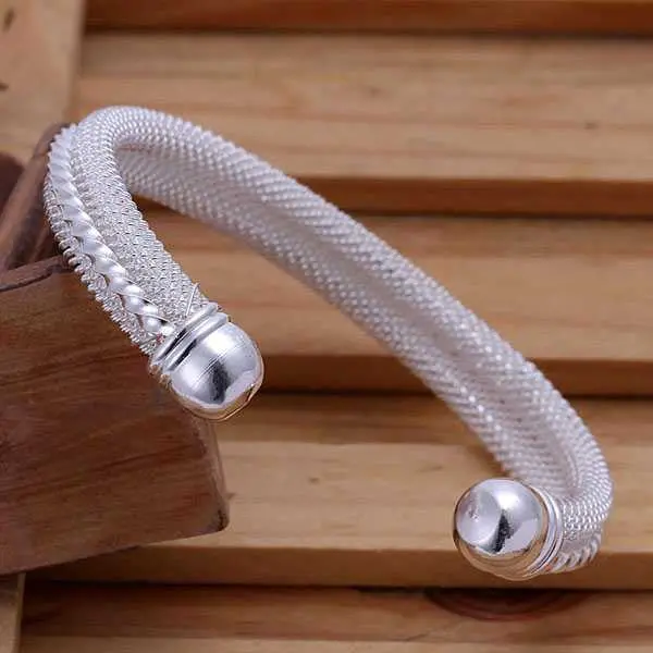Vintage Love Silver Friendship Bangle Twist Web Women Pulseras Jewellery Smtb 21 1