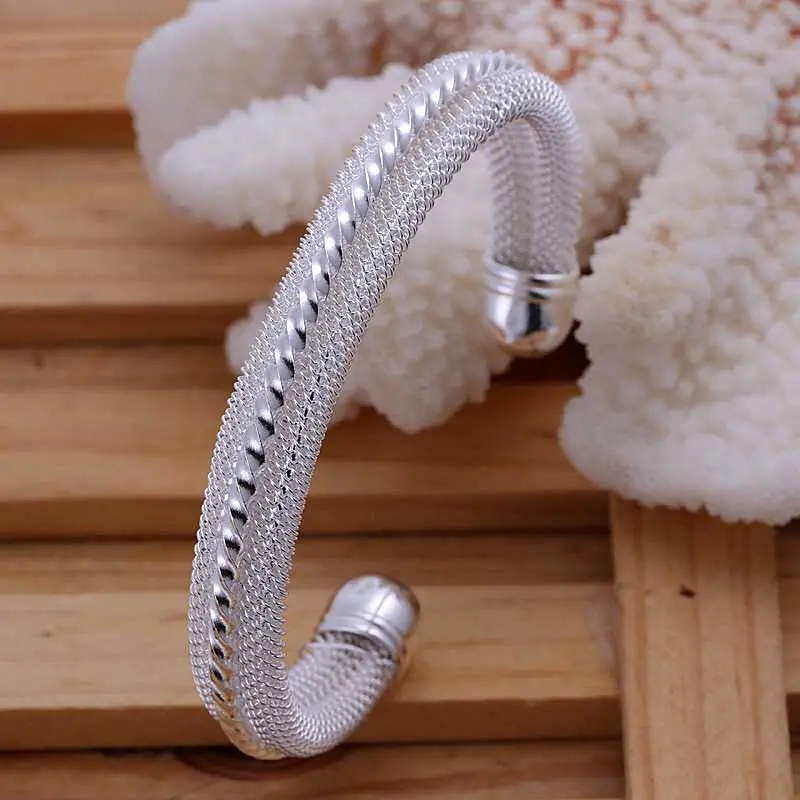 Vintage Love Silver Friendship Bangle Twist Web Women Pulseras Jewellery Smtb 21 2