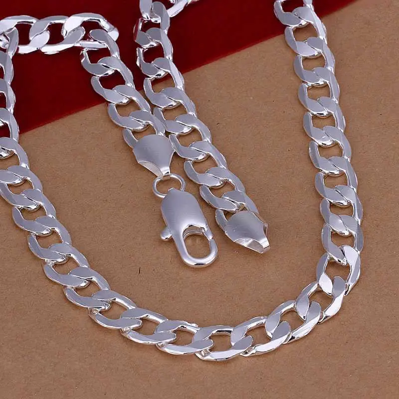 Vintage Love Silver Necklaces 12M Flat Sideways Colar Feminino Ruby Jewelry134 1