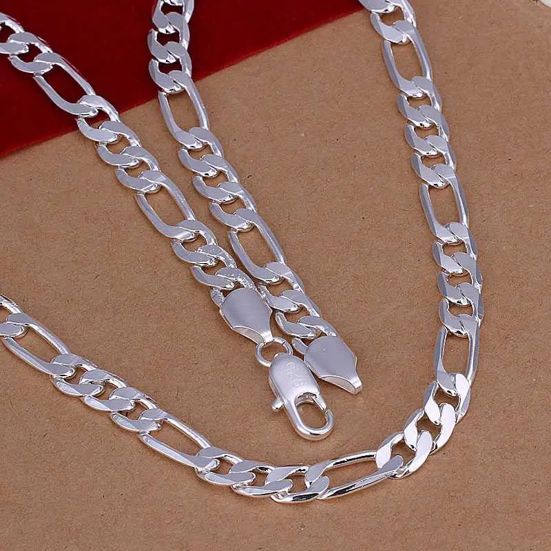 Vintage Love Silver Necklaces 12M Flat Sideways Colar Feminino Ruby Jewelry134 2