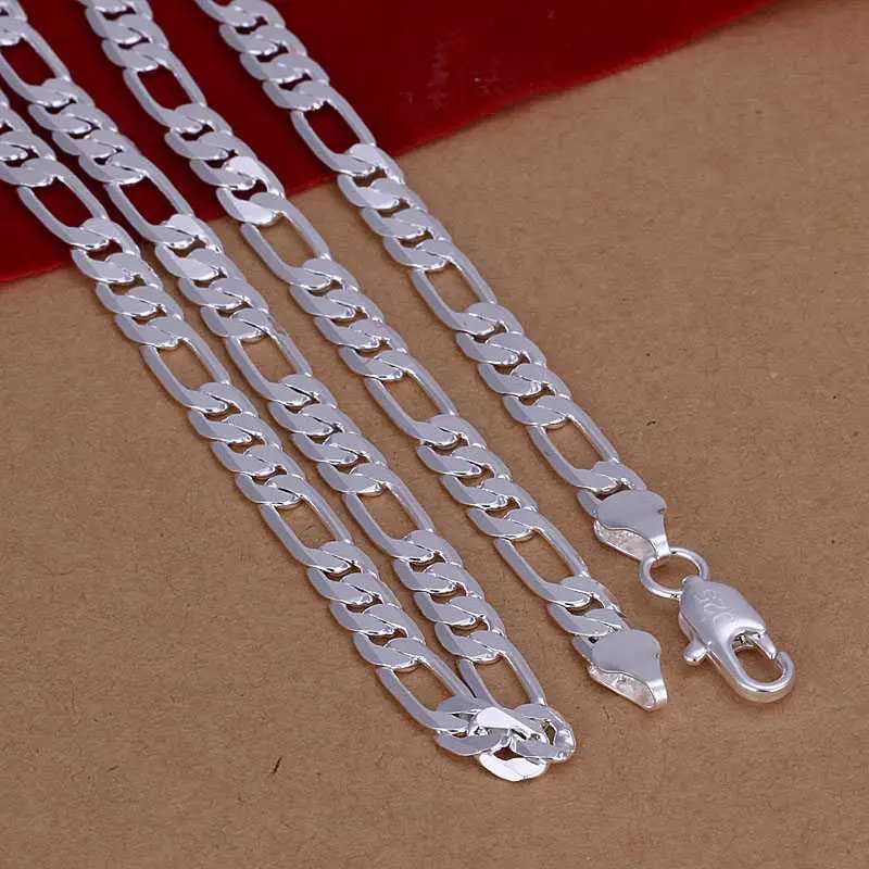 Vintage Love Silver Necklaces 12M Flat Sideways Colar Feminino Ruby Jewelry134 3