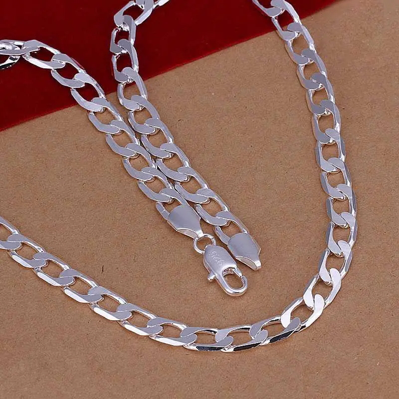 Vintage Love Silver Necklaces 12M Flat Sideways Colar Feminino Ruby Jewelry134 4