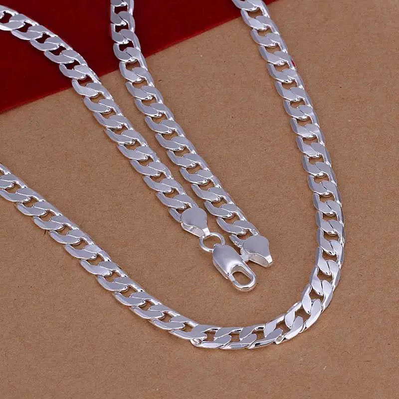 Vintage Love Silver Necklaces 12M Flat Sideways Colar Feminino Ruby Jewelry134 5