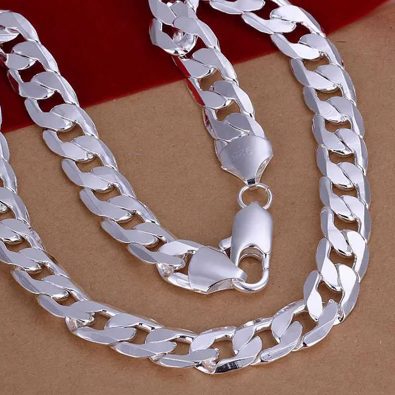 Vintage Love Silver Necklaces 12M Flat Sideways Colar Feminino Ruby Jewelry134 7