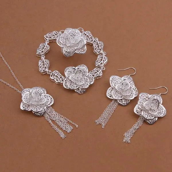 Vintage Love Silver Plated Jewelry Set Sets Wedding Jewelry 16 1